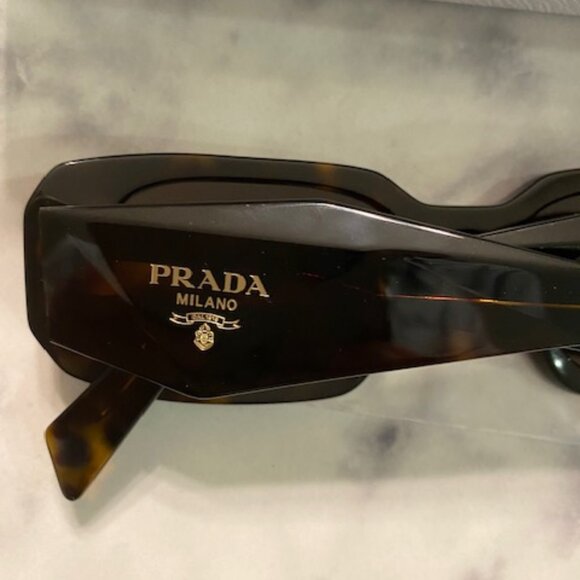 Prada PR17WS 1AB5S0 49MM Black/Dark Grey Rectangular Sunglasses for Women - Picture 6 of 6